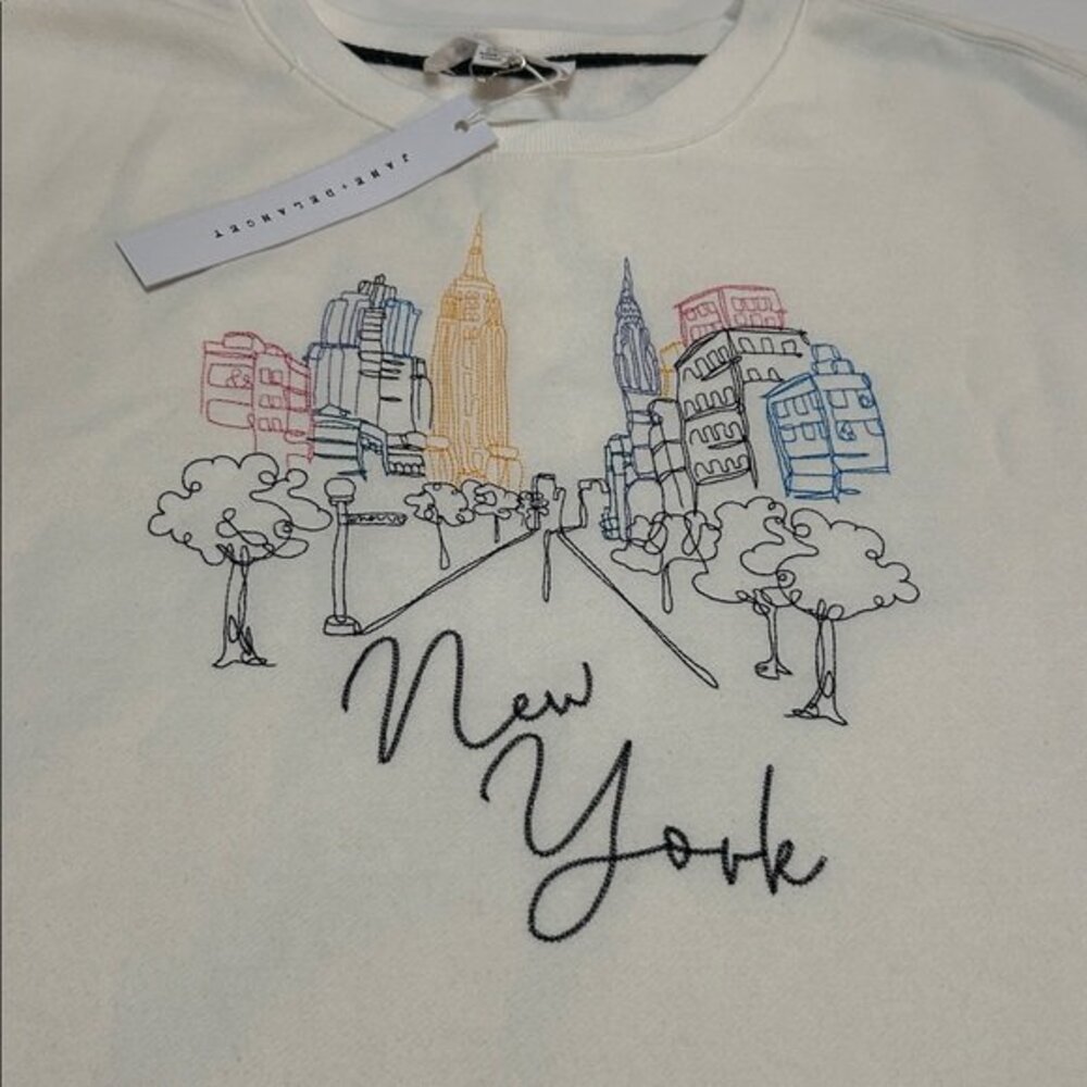 Jane+Delancey Embroidered New York Graphic Sweatshirt S NWT